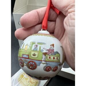 Hutschenreuther Christmas Ball Ornament 1994 Train Germany Weihnachts Kugel New!